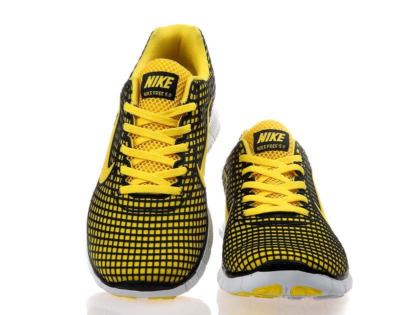 Nike Free 5.0 chaussures de course des hommes de lumiere jaune noir (4)